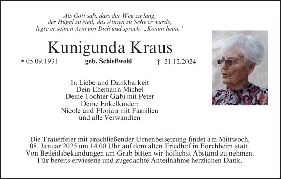 Anzeige von Kunigunda Kraus von MGO
