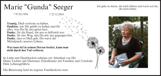 Anzeige von Marie Seeger von MGO