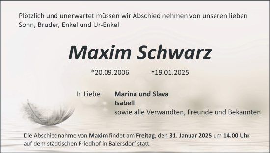 Anzeige von Maxim Schwarz von MGO