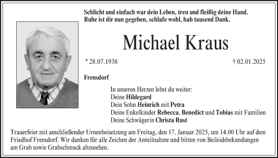 Anzeige von Michael Kraus von MGO