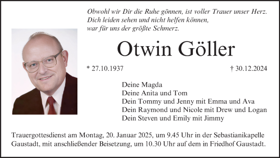 Anzeige von Otwin Göller von MGO