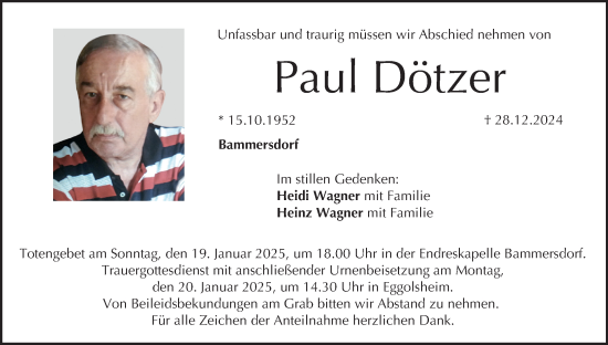 Anzeige von Paul Dötzer von MGO