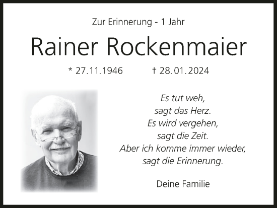 Anzeige von Rainer Rockenmaier von MGO