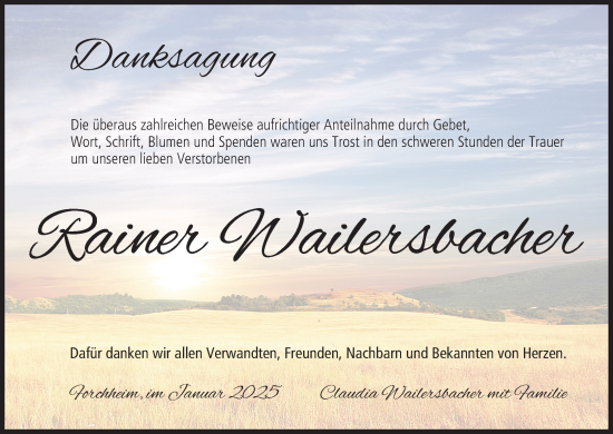 Anzeige von Rainer Wailersbacher von MGO