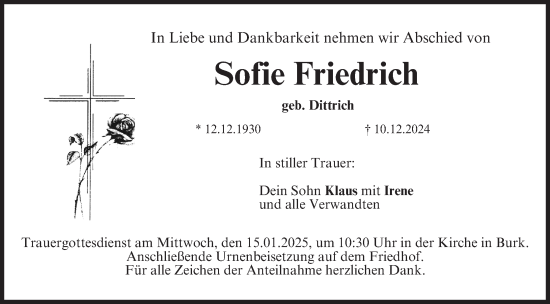 Anzeige von Sofie Friedrich von MGO