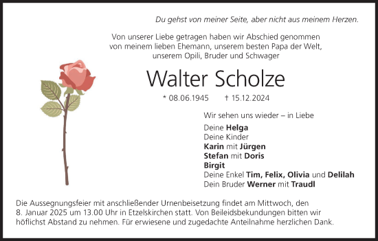 Anzeige von Walter Scholze von MGO