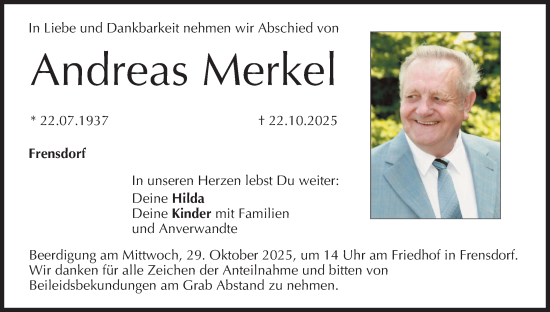 Anzeige von Andreas Merkel von MGO Anzeige von Andreas Merkel von MGO