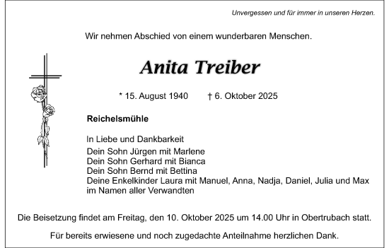 Anzeige von Anita Treiber von MGO
