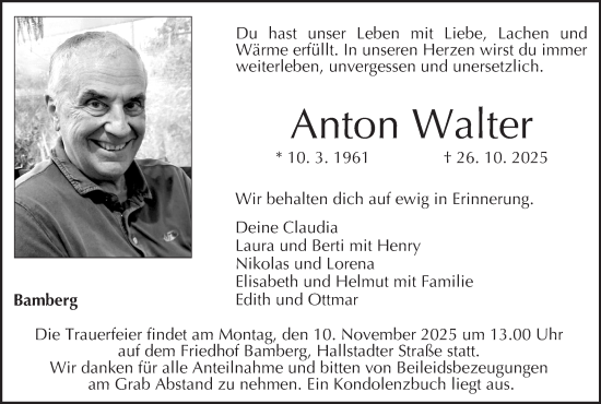 Anzeige von Anton Walter von MGO Anzeige von Anton Walter von MGO