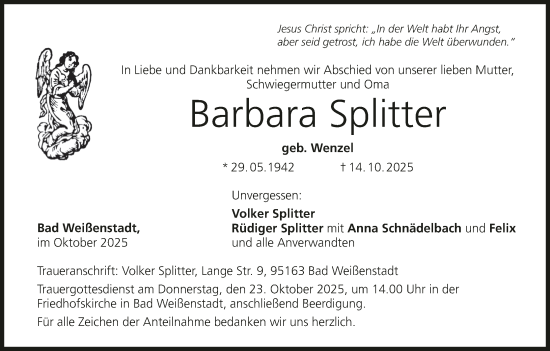 Anzeige von Barbara Splitter von MGO Anzeige von Barbara Splitter von MGO