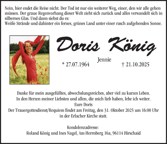 Anzeige von Doris König von MGO Anzeige von Doris König von MGO