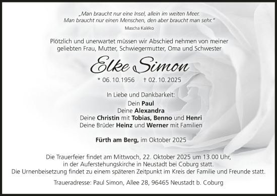 Anzeige von Elke Simon von MGO Anzeige von Elke Simon von MGO