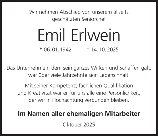 Anzeige von Emil Erlwein von MGO Anzeige von Emil Erlwein von MGO