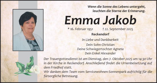 Anzeige von Emma Jakob von MGO