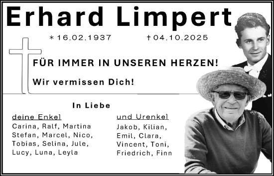 Anzeige von Erhard Limpert von MGO