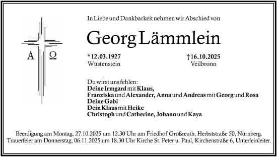 Anzeige von Georg Lämmlein von MGO Anzeige von Georg Lämmlein von MGO