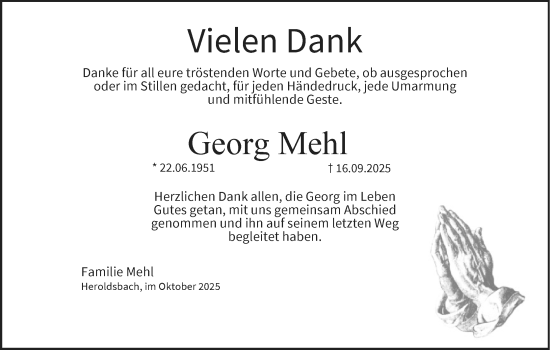 Anzeige von Georg Mehl von MGO