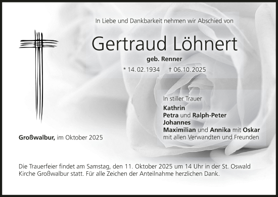 Anzeige von Gertraud Löhnert von MGO