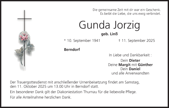Anzeige von Gunda Jorzig von MGO
