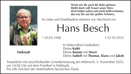 Anzeige von Hans Besch von MGO Anzeige von Hans Besch von MGO
