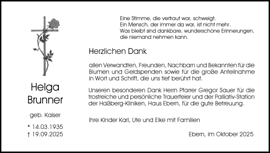 Anzeige von Helga Brunner von MGO