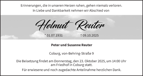 Anzeige von Helmut Reuter von MGO Anzeige von Helmut Reuter von MGO