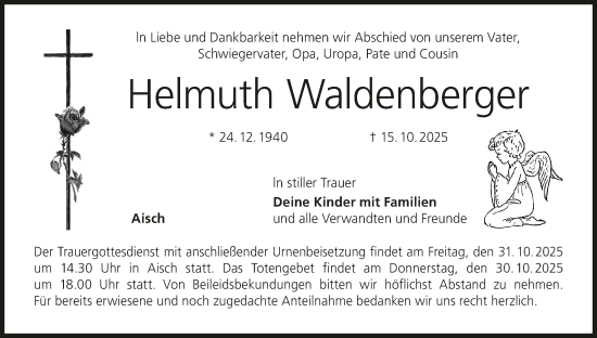 Anzeige von Helmuth Waldenberger von MGO
