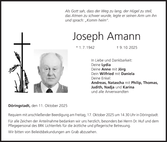 Anzeige von Joseph Amann von MGO Anzeige von Joseph Amann von MGO
