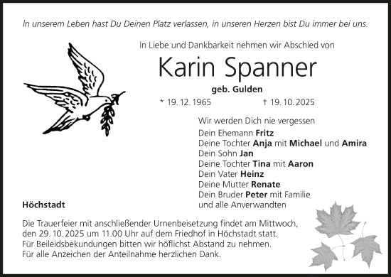 Anzeige von Karin Spanner von MGO Anzeige von Karin Spanner von MGO