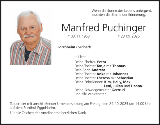 Anzeige von Manfred Puchinger von MGO Anzeige von Manfred Puchinger von MGO