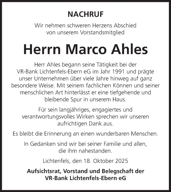 Anzeige von Marco Ahles von MGO Anzeige von Marco Ahles von MGO