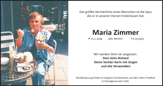 Anzeige von Maria Zimmer von MGO Anzeige von Maria Zimmer von MGO