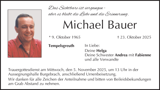 Anzeige von Michael Bauer von MGO Anzeige von Michael Bauer von MGO