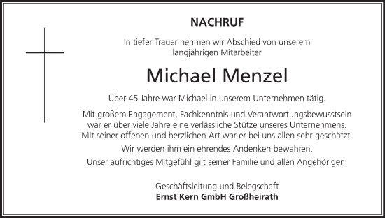 Anzeige von Michael Menzel von MGO Anzeige von Michael Menzel von MGO
