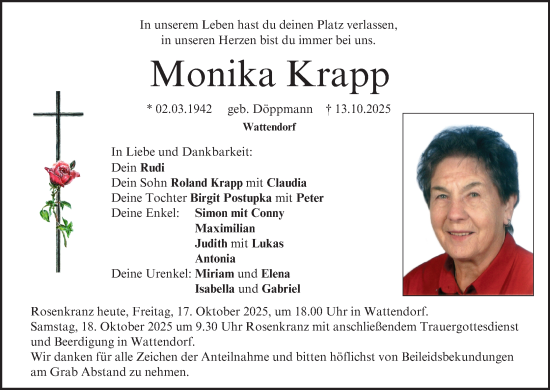 Anzeige von Monika Krapp von MGO Anzeige von Monika Krapp von MGO