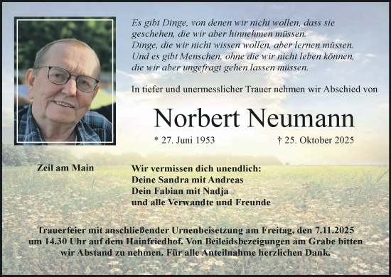Anzeige von Norbert Neumann von MGO Anzeige von Norbert Neumann von MGO