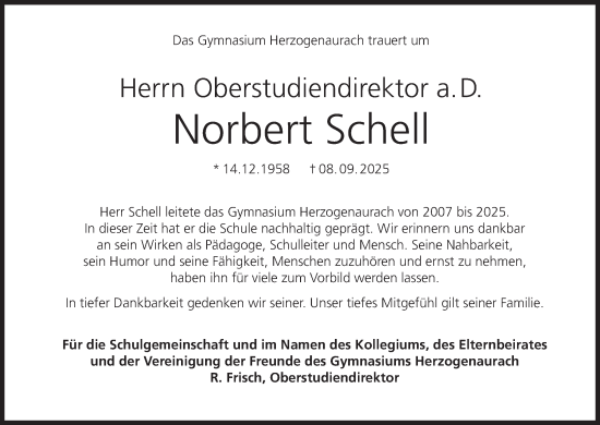 Anzeige von Norbert Schell von MGO Anzeige von Norbert Schell von MGO