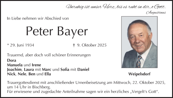 Anzeige von Peter Bayer von MGO