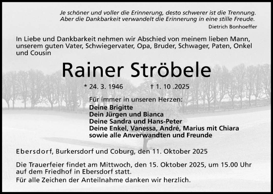 Anzeige von Rainer Ströbele von MGO Anzeige von Rainer Ströbele von MGO