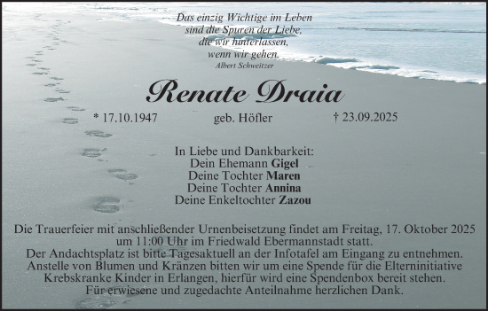 Anzeige von Renate Draia von MGO Anzeige von Renate Draia von MGO