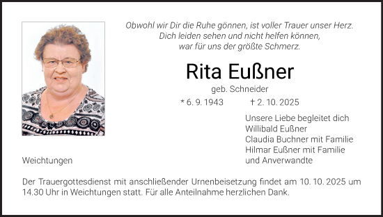 Anzeige von Rita Eußner von MGO