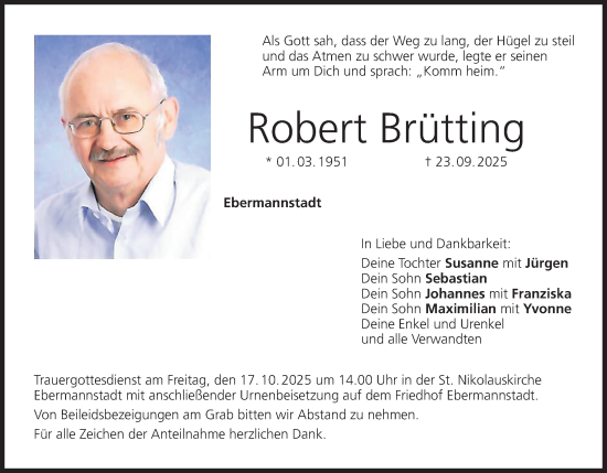 Anzeige von Robert Brütting von MGO Anzeige von Robert Brütting von MGO