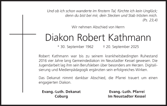 Anzeige von Robert Kathmann von MGO Anzeige von Robert Kathmann von MGO