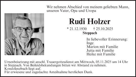 Anzeige von Rudi Holzer von MGO Anzeige von Rudi Holzer von MGO