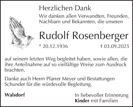 Anzeige von Rudolf Rosenberger von MGO