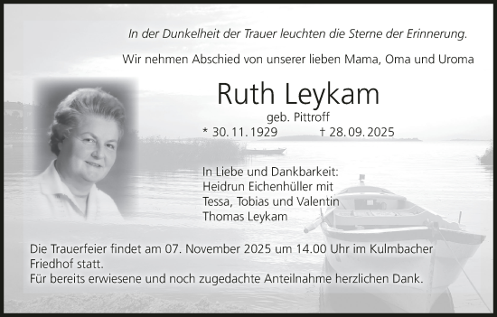 Anzeige von Ruth Leykam von MGO Anzeige von Ruth Leykam von MGO