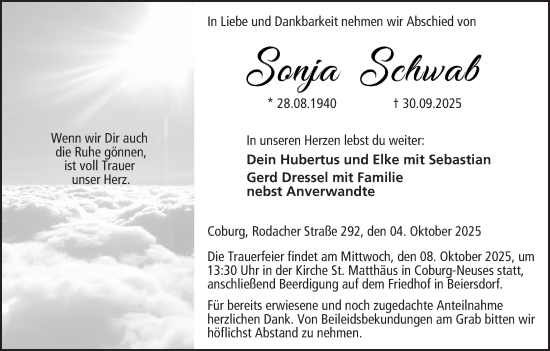 Anzeige von Sonja Schwab von MGO