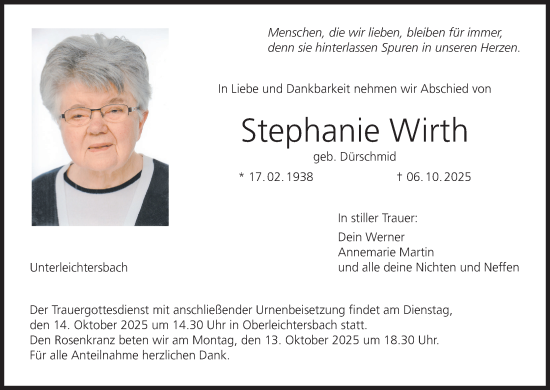 Anzeige von Stephanie Wirth von MGO