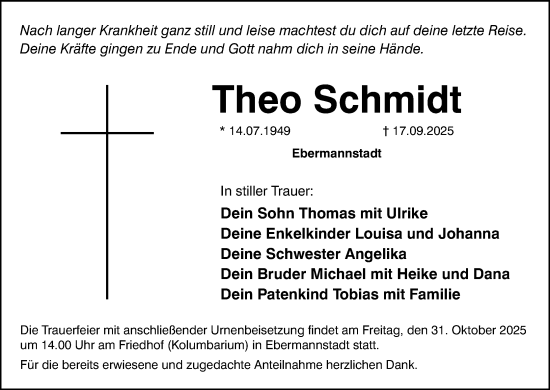 Anzeige von Theo Schmidt von MGO Anzeige von Theo Schmidt von MGO