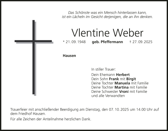 Anzeige von Vlentine Weber von MGO